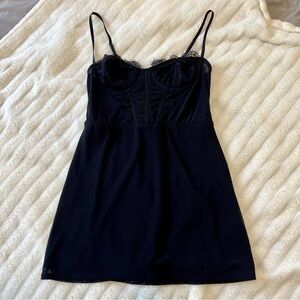 Black Urban Outfitters corset dress with lace details worn once.